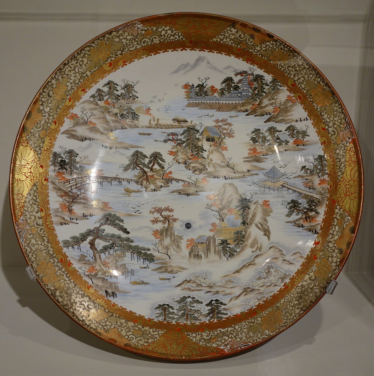 Eight Views of Biwa Lake, Kutani ware, mid 19th century